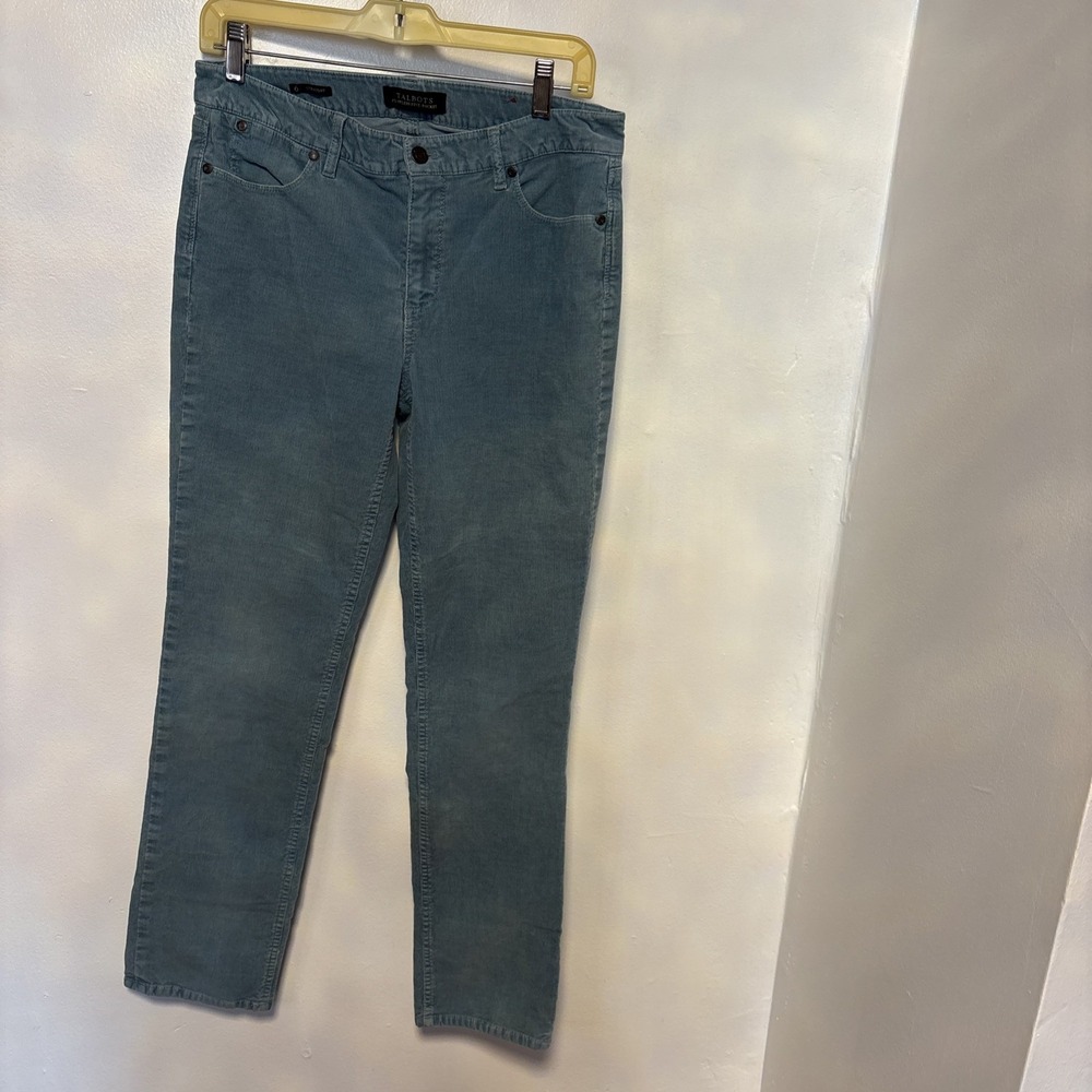 Talbots Flawless Five Pocket Size 6 Mid Rise Straight Leg Corduroy Jeans BLUE